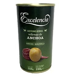 ACEITUNAS RELLENAS DE ANCHOAS EXCELENCIA 350 GR