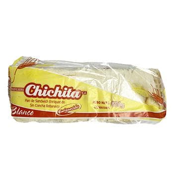PAN DE SANDWICH BLANCO SIN CONCHA CHICHITA 800 GR